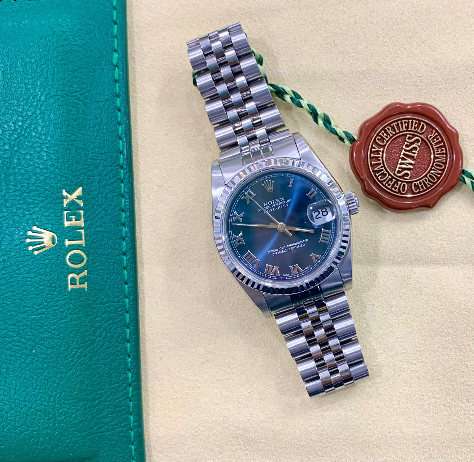 Rolex DATEJUST Lady Blu Romani 31mm